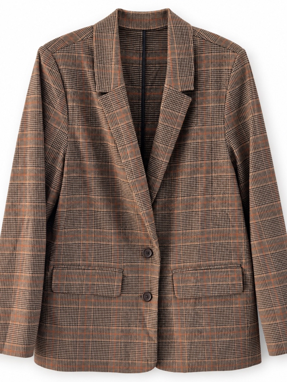 Old Navy Women’s Glen Plaid Longline Blazer Brown Size Large L